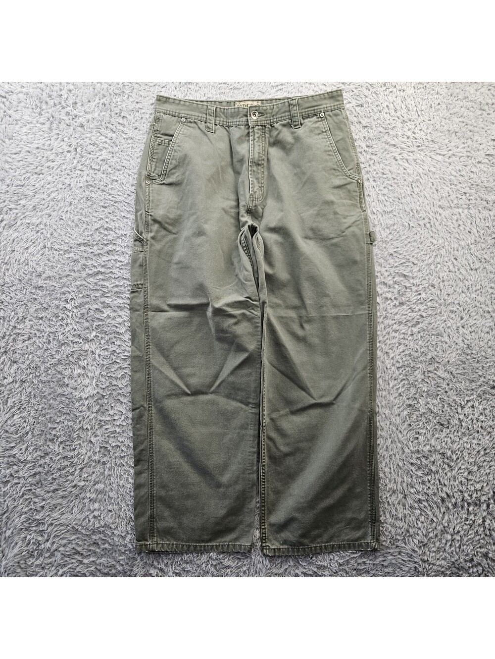 CARGO 9 Carpenter Skater Pants Vintage Y2K Canvas Wide Leg 33x30 (Fits 32-33x29)
